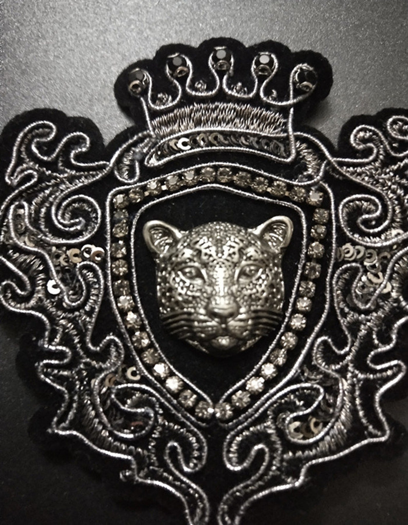 Delicate Leopard Embroidered Applique Patch,embroidery Leopard Head ...