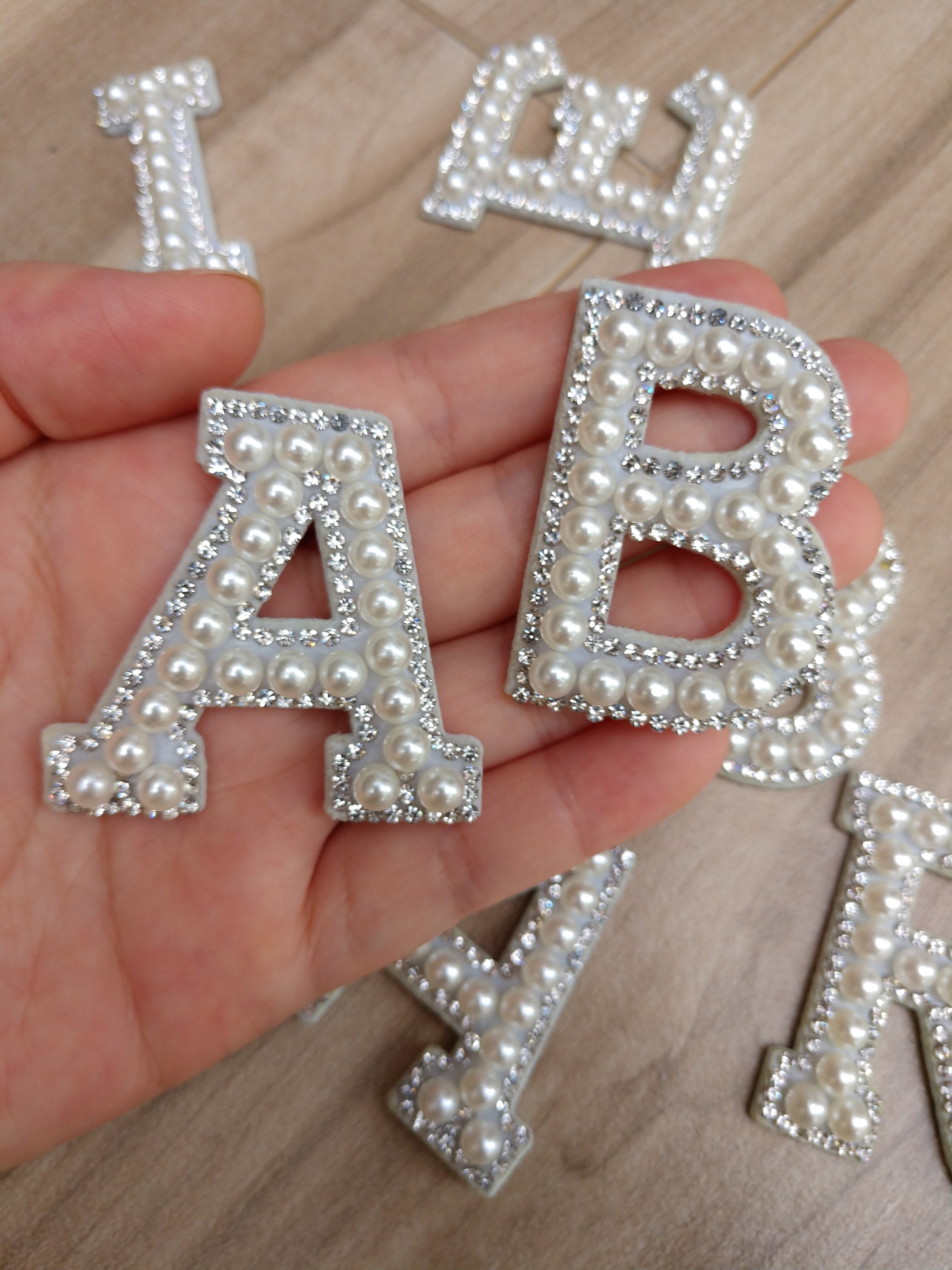 Iron On Letters Rhinestones two inch tall for names Alphabet Appliques Iron On Letters Rhinestones two inch tall for names Alphabet Appliques