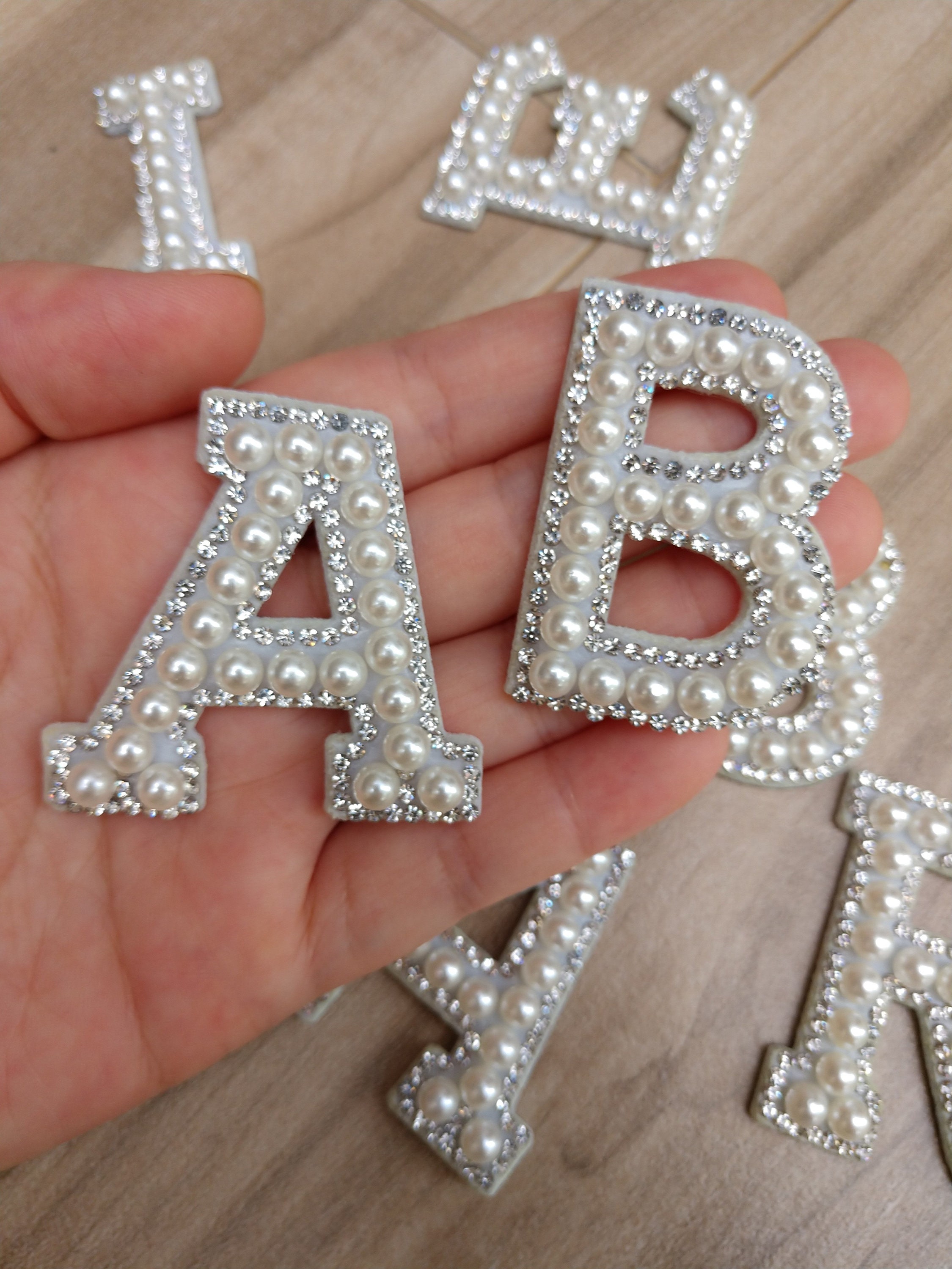 26 Piece Rhinestone Iron On Patch A-Z White Pearl Bling Rhinestone Letter  Patch Glitter Alphabet Applique Rhinestone Pearl English Letter for DIY  Craft Supplies (Colorful White) : : Home & Kitchen