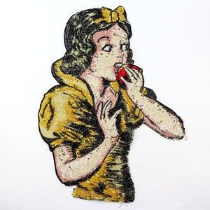 Snow White Sequined Applique Patch,Paillette Patch,Sequins Cartoon Patch Supplies for Coat,T-Shirt,Costume Decorative Appliques Patches