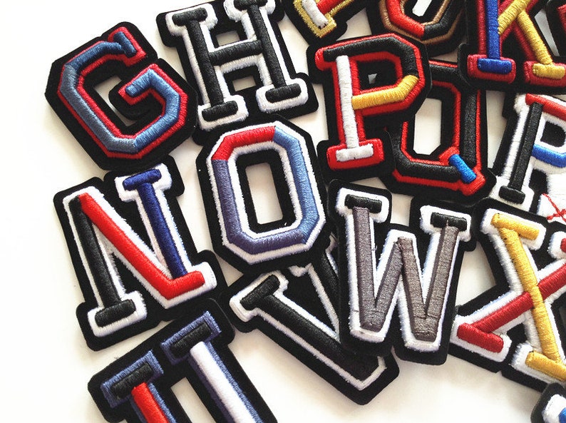 Colorful Embroidered Letters Applique Patch,embroidery Name Letters ...
