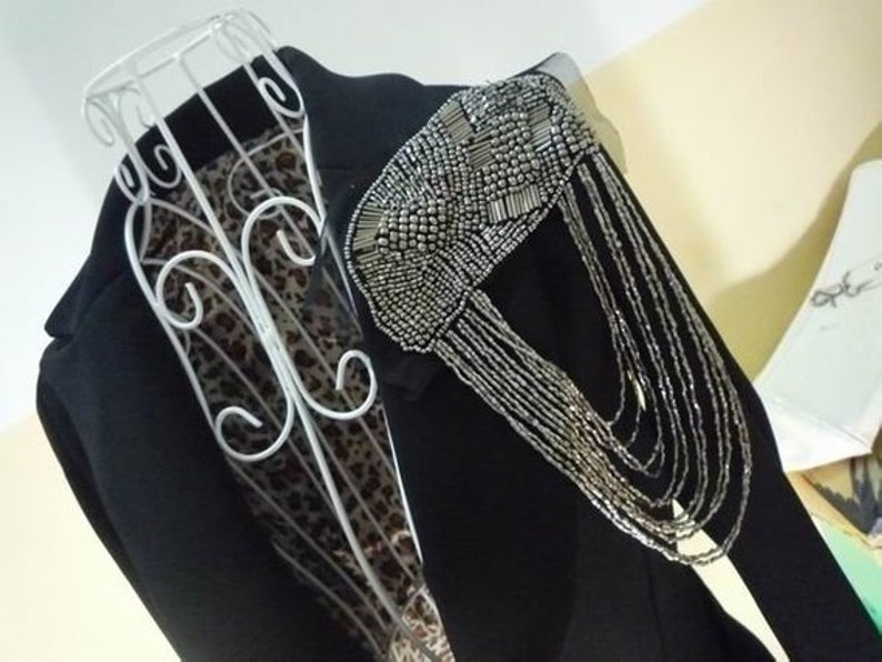 A Pair of Tassels Epaulethandmade Shoulder Padstuds Shoulder Etsy