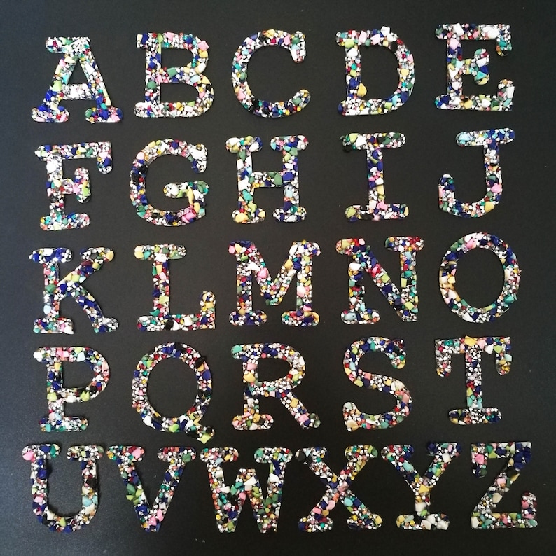 Delicate Embroidery Beaded Letters Sequined Applique Etsy