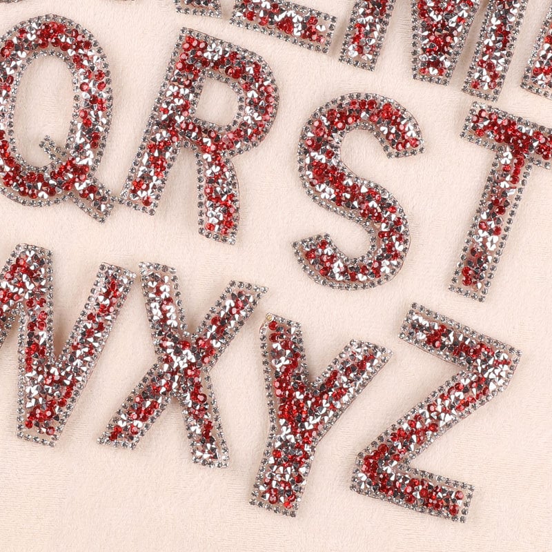 A Set of (26 Pieces) Diamond Letters Embroidery Iron on Applique Patch ...
