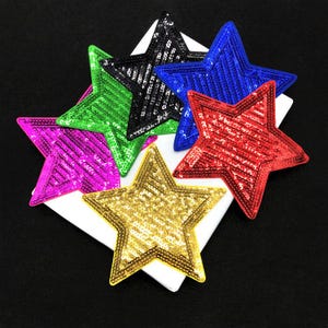 Colorful Star Sequined Iron on Applique Patch,Paillette Patch,Sequins Stars Patch Supplies for Coat,T-Shirt,Costume Decoration Patches