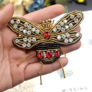 Butterfly Embroidery Beaded Sequined Applique Patch,Beaded Patch Supplies for Coat,T-Shirt,Costume Decorative Appliques Patches