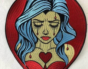 Beauty Embroidery Applique Patch,Embroidered Girl Patch Supplies for Coat,T-shirt or Jeans Decorative Appliques Patches