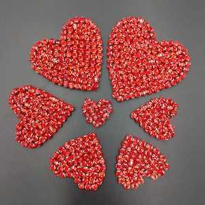 Delicate Heart Embroidery Rhinestone Applique Patch,Beaded Heart Patch Supplies for Coat,T-Shirt,Costume Decorative Applique Patches