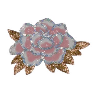Parche de lentejuelas con flores, parche de lentejuelas, parche de lentejuelas florales vintage, suministros para camisetas y parches decorativos para jeans.