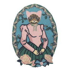 Patches, Cat and Flower Embroidery Patches, Iron on Patches, Embroidered  Patches, 