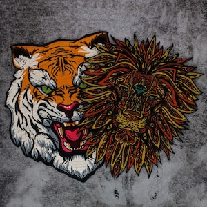 Delicate Tiger or Lion Embroidered Applique Patch,Embroidery Tiger Patch for Clothing or Jacket Decorative Embroidery Appliques Patches