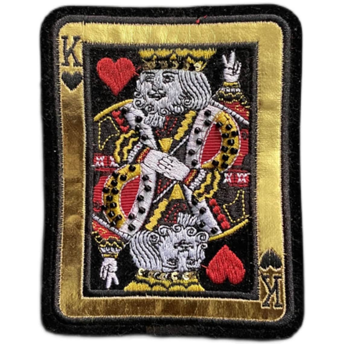 Playing Card Embroidered Beaded Applique PatchEmbroidery Etsy