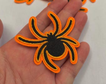 4 parches termoadhesivos bordados de arañas, suministros de parches de araña bordados para abrigos, camisetas y vaqueros. Parches decorativos.