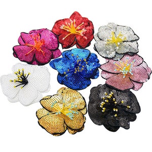 Delicate 3D Beaded Flower Sequined Applique Patch,Sequin Floral Sequins Patch Supplies for T-Shirt,Jeans,Dress Decorative Appliques Patches