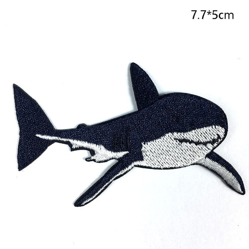 Shark Embroidered Iron on Applique Patch,embroidery Shark Patch for T ...