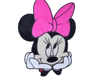 Large Cartoon Embroidery Applique Patch,Embroidered Minnie Patch Supplies for Coat,T-Shirt,Jeans,Decorative Appliques Patches