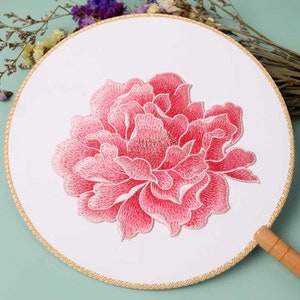 Delicados parches de apliques florales bordados en color rosa, parches de flores vintage para ropa o vestidos, apliques bordados decorativos (5 colores)