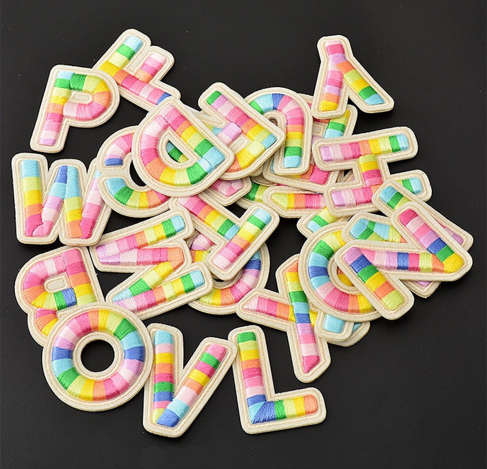 Sticker Colorful Embroidered Letter Applique Patchembroidery - Etsy