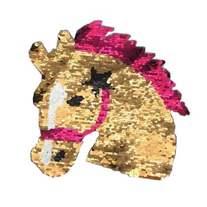 Horse Sequined Applique Patch,Paillette Patch,Sequins Horse Patch Supplies for Coat,T-Shirt,Costume Decorative Appliques Patches