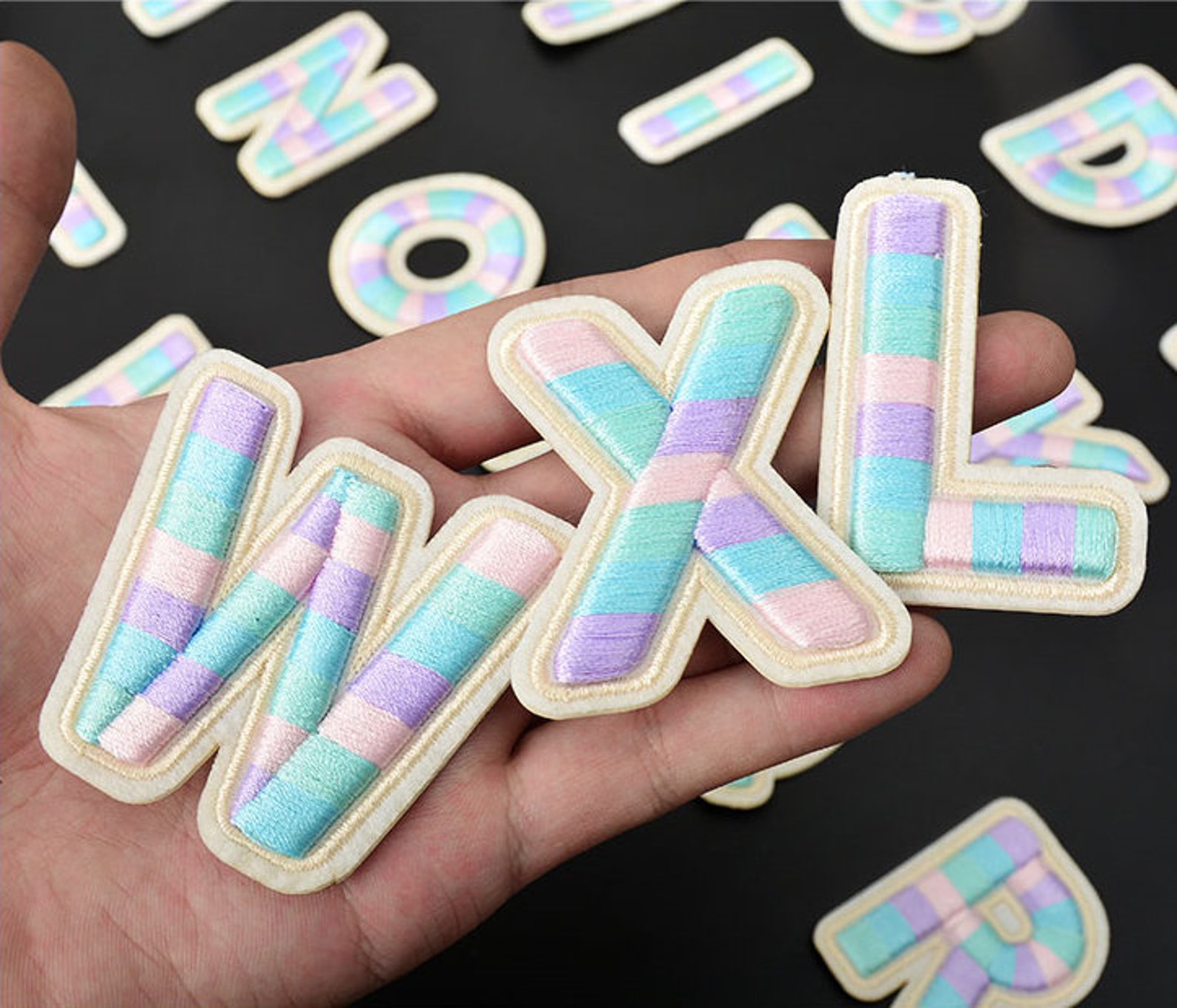 Sticker Colorful Embroidered Letter Applique Patchembroidery - Etsy