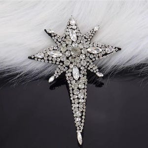 Delicate Embroidery Beaded Star Applique Patch,Rhinestone Star Patch Supplies for Coat,T-Shirt,Costume Decorative Applique Patches