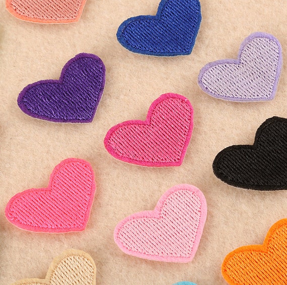 20 Pieces Heart Patches Iron On Heart Appliques Adhesive