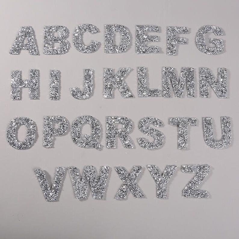 A Set of (26 Pieces) Diamond Letters Embroidery Iron on Applique Patch ...