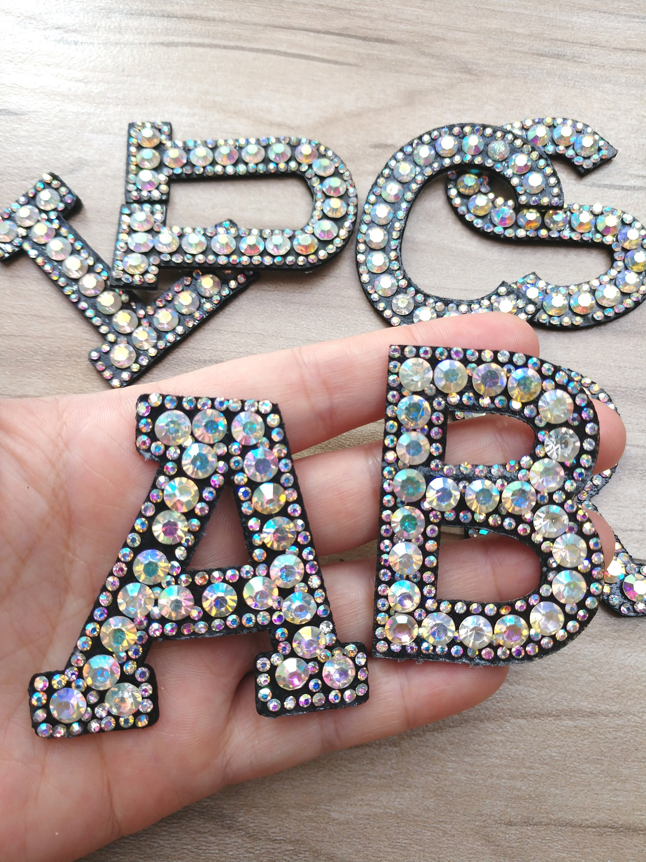 Rhinestone Iron on Letters, Iron on Letters, Rhinestone Letter, Diy Letters,  Diy Iron On, Diy Jacket, Rhinestone Patches, Iron on Patches 