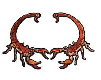 Ein Paar Skorpion Aufnäher Gestickt Aufnäher, Skorpione Aufnäher für Kleidung oder Kleid, Kostüm Dekorative Stickerei Applikationen Patches