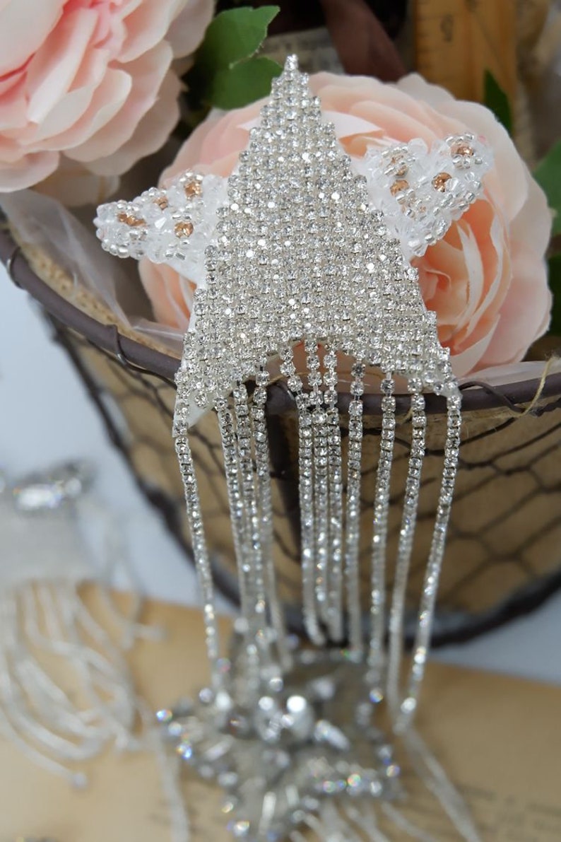 Delicate Embroidery Beaded Star Applique Patchrhinestone Etsy