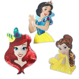 Princess Sequined Applique Patch,Paillette Patch,Sequins Cartoon Patch Supplies for Coat,T-Shirt,Costume Decorative Appliques Patches