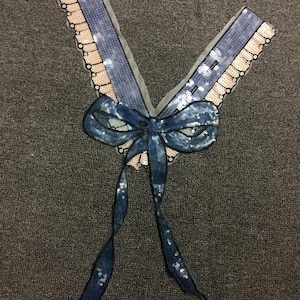 Delicate Sequins Bow Collar Applique Patch,Paillette Patch,Sequins Collar Patch Supplies for Coat,T-Shirt,Costume Decorative Patches