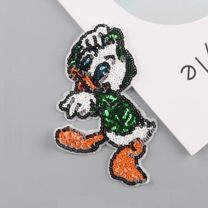 Donald Duck Pailletten Applikation Patch, Paillette Patch, Pailletten Cartoon Patch Lieferungen für Mantel, T-Shirt, Kostüm dekorative Patches