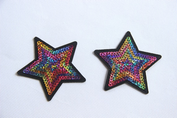 Colorful Stars Sequined Applique Patchpaillette Patchsequins 