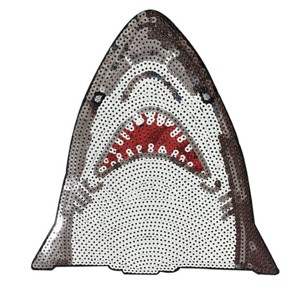 Shark Sequined Applique Patch,Paillette Patch,Sequins Shark Patch Supplies for Coat,T-Shirt,Costume Decorative Appliques Patches