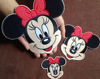 Cartoon Minnie o Mickey Iron en Applique Patch, bordado Minnie Patch Supplies for Coat, T-Shirt,Costume Decorative Appliques Patches