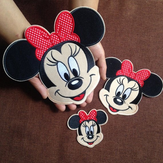 Cartoon Minnie or Mickey Iron on Applique Patch,embroidered Minnie Patch  Supplies for Coat,t-shirt,costume Decorative Appliques Patches 