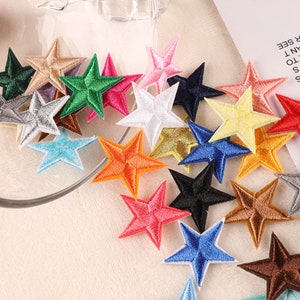 33 Pieces Colorful Stars Embroidered Iron on Applique Patch, Embroidery Star Patches for T-Shirt,Jeans or Coat Decorative Embroidery Patches