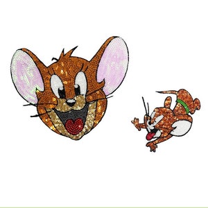 Cartoon Sequined Applique Patch,Paillette Patch,Sequins Mouse Patch Supplies for Coat,T-Shirt,Jeans Decorative Appliques Patches