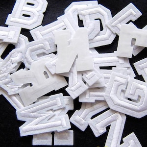 White Embroidered iron on Letters Applique Patch,Iron On Name Letters Patch for T-Shirt or Coat,Decoration Embroidery iron on Patches