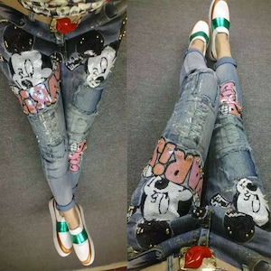 Cartoon Mickey Pailletten Applikation Patch, Paillette Patch, Pailletten Mickey Patch für T-Shirt, Mantel, Jeans Dekorative Pailletten Patches
