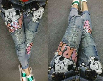 Cartoon Mickey Sequined Applique Patch,Paillette Patch,Sequins Mickey Patch for T-shirt,Coat,Jeans Decorative Sequin Patches
