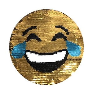 Leende paljettapplikationslapp, paljettlapp, paljettlapp med tårar, tillbehör till kappa, t-shirt, kostym, dekorativa lappar