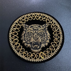 Tiger Head Embroidery Applique Patch,Embroidered Tiger Patch Supplies for Coat,T-Shirt,Jeans,Decorative Appliques Patches