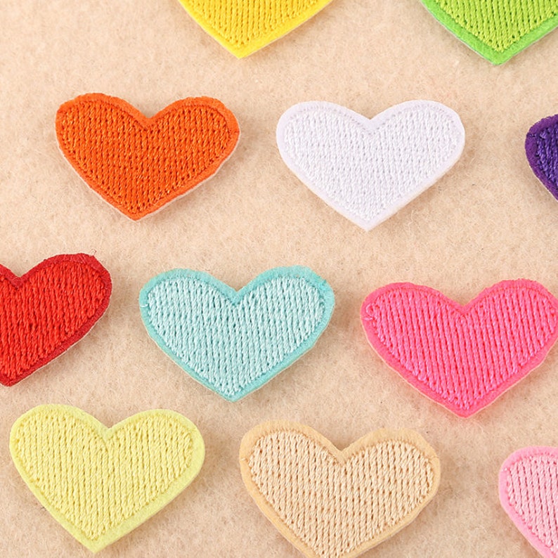 20 pieces Heart Embroidery Iron On Applique PatchEmbroidered Etsy