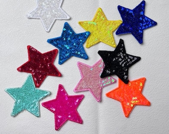 Diverse kleurrijke sterren opstrijkbare lovertjes appliqué, pailletten ster patch benodigdheden voor jas, T-shirt, kostuum decoratieve appliqué patches