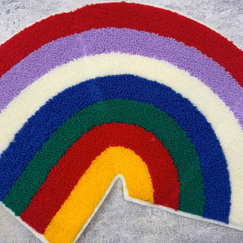 Parche de apliques de bordado de arco iris colorido delicado, parche de arco iris bordado para ropa o vestido, parches de apliques de decoración imagen 2