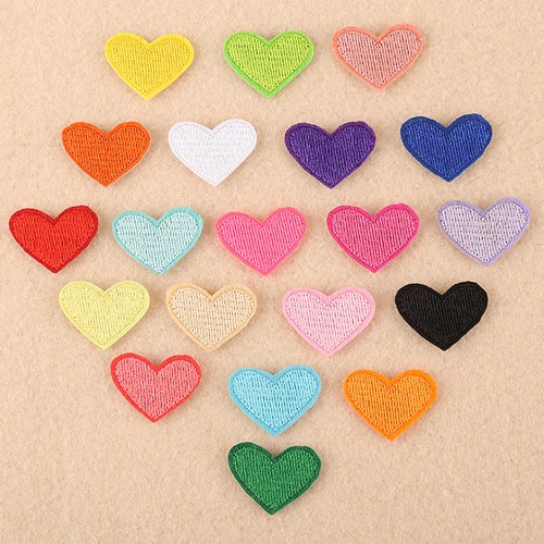20 Pieces Heart Embroidery Iron on Applique Patchembroidered Etsy