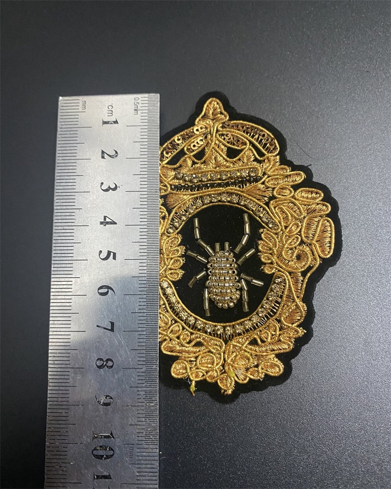 Delicate Gold Crown Spider Embroidered Applique Patch,embroidery Spider ...
