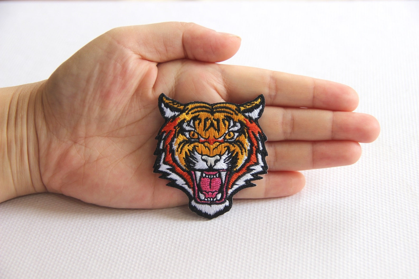 Tiger Head Embroidery Iron on Applique Patchembroidered Tiger Etsy